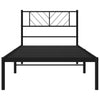 Metal Bed Frame with Headboard Black 80x200 cm
