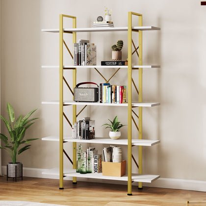 5 Tier Book Shelves Bookcases Bookshelf Storage Shelving Unit Home Display Rack