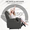 Recliner Armchair with Thick Padded Spring Cushion, Microfibre Manual Reclining