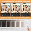 Crystal handle Dressing Table with 7Drawers Makeup Desk Vanity Table LED Mirrow