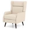 High Back Armchair Traditional Wingback Chair Single Sofa Accent Chair Beige