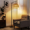 Floor Lamp with Bamboo Shade, Floor Lamp for Home Office, Bedroom, Living Room