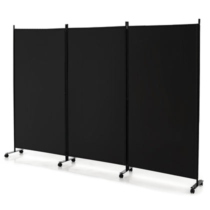 180CM Tall Rolling Privacy Screens Home Office Portable Fabric Screen Divider