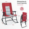Foldable Rocking Chair Oversized Camping Rocking Chair Padded Lawn Chair Red
