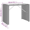 7 Piece Garden Bar Set with Cushions Grey Poly Rattan