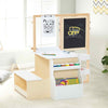 Wooden Art Activity Center Kids Art Easel & Table & Bench Set-White