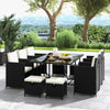 11 Piece Patio Dining Set Space-saving Outdoor Conversation Furniture Set