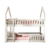 Kids Bunk Beds Wooden Single Size Bed Treehouse Bed Pine Wood Bed Frame White