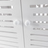 4 Tier Bathroom Storage Cabinet 2 Door Cupboard Free Standing Rack Unit White