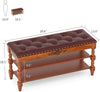 39" Solid Wood Entryway Bench with Lift Top, Narrow Hallway Foyer Seating Bench