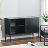 Industrial TV Stand Cabinet Storage 4 Shelves Metal Sideboard Living Room w Door
