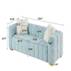 Teddy Fleece Fabric 3 Seater Sofa Loveseat Couch with 2 Pillow