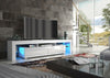 Modern 200cm TV Unit Cabinet Stand | White High Gloss Doors | Free LED Lights
