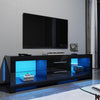 160cm High Gloss Black TV Unit Cabinet Stand with RGB LED Light Storage Drawers