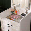 Modern Makeup Vanity Dressing Table with Stool Set Flip Top LED Mirror Storage