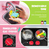 Toddlers Wooden Pretend Play Kitchen Chef Toy Kitchen w/ Microwave-Pink
