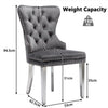 Dining Chairs Set of 2/4/6 Fabric Upholstered Kitchen Chairs w/ Metal Legs Grey