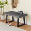 Grey Bed Bench End Stool Fabric Tufted Upholstered Accent Chair Ottoman Seat