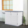 Garden Outside Double Bin Tools Shed Lockable Resin Storage Box Sheds 130x75cm