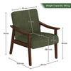 Mid-Century Modern Corduroy Upholstered Accent Chair with Solid Wood Legs Green