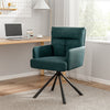 Modern Upholstered Frosted Velvet Swivel Armchair Lounge Chair with Metal Legs
