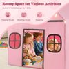 Kids Play Tent Large Playhouse w/ Side Storage Pocket-Pink + Grey