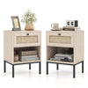 Boho Style Nightstand Set of 2 Compact Side Table Sofa Side Bedside Table