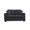 Panana 3 2 Seater Grey Black Linen Fabric Suite Sofa Couch, Free Throw Pillows