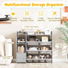Kids Bookshelf Toy Storage Organizer w/ 8 Storage Boxes-Grey