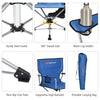 Folding Camping Chair 360° Swivel Portable Beach Outdoor Seat W/ Cup Holder &Bag