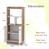 140cm Tall Bookshelf Freestanding Display Unit with 2 Doors & Open Shelves