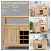 Cupboard Storage Organizer Kitchen Buffet Sideboard w/ Wine Rack