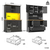 TALL FLOOR STORAGE CABINET WITH DRAWERS & DOORS KITCHEN SNACK PANTRY CABINET