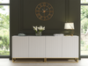 Modern Sideboard I 200cm I White I Fluted Fronts I Gold Legs I Storage Cabinet