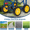 Garden Hose Reel Cart Outside Portable Water Hose Holder 4 Wheels Non-slip Grip