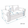 Upholstered Fabric 2 3 Seater Sofa Suite Couch Settee Set Padded Seat Furniture