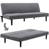 Grey Fabric 3 Seater Sofa Bed Recliner Sleeper Sofa Living Guest Room Sofabed