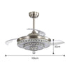 Reversible LED Crystal Ceiling Fan Lights Chandelier Lamp with Remote Control UK