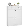 Large Shoe Cabinet Shoe Rack Storage Cupboard Unit 2 Drawer Wooden Modern White