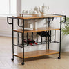 Industrial Drinks Trolley Kitchen Bar Shelves Storage Unit Wine Serving Cart UK