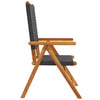 Reclining Garden Chairs 4 pcs Black Poly Rattan and Solid Wood D3D5