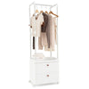 Freestanding Heavy-duty Clothing Stand Dresser with Hanging Rod & Storage Shelve