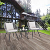 3Pcs Garden Furniture Set Modern Woven Rope Chair Set Balcony Table Chair Set