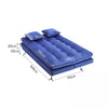 3 Seater Sofa Bed Blue Velvet Recliner Sofabed Click Clack Metal Leg Tufted Back