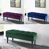 Velvet Upholstered Footstool Seat Bench w/Storage Box Chair Ottoman Pouffe Stool