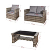 Rattan Garden Furniture 4Seater Sofa Set Outdoor Indoor Backyard Balcony 2-chair