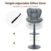 2x Bar Stools Faux Leather Gas Lift Adjustable Pub Chair Frosting Base Swivel