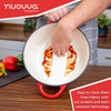 Non Stick Cast Iron Oven Proof Cooking Pot w/ Lid 6.9L Red , - from Nuovva