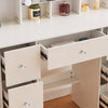 White Dressing Table LED Mirror 7 Drawers Vanity Makeup Desk Set Bedroom 3Modes