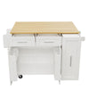 Kitchen Island Rolling Cart with Drop Leaf Top, Storage Drawers & Storage Space